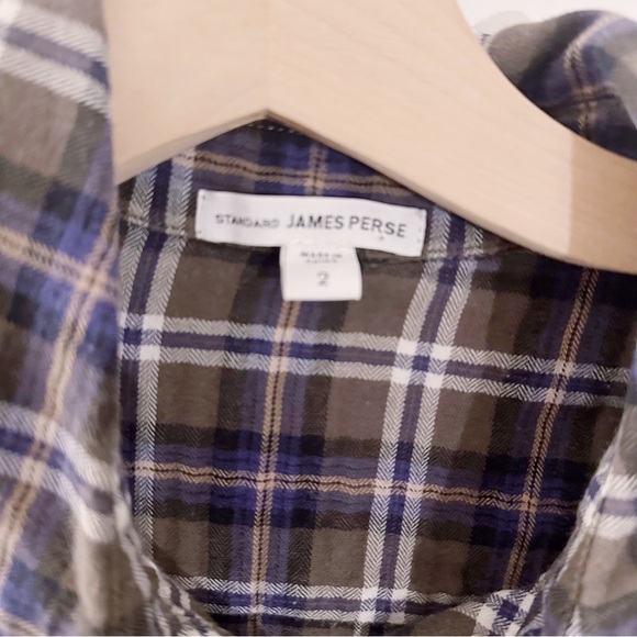 Standard James Perse Flannel Plaid Button Up Shirt - Picture 3 of 6